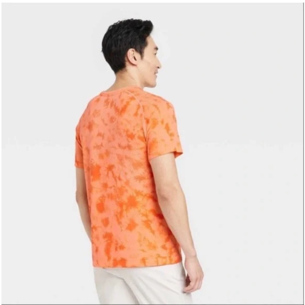 All In Motion Tie Dye Seamless Short Sleeve Tee Athletic Orange Green/Grey NWT - Picture 3 of 11